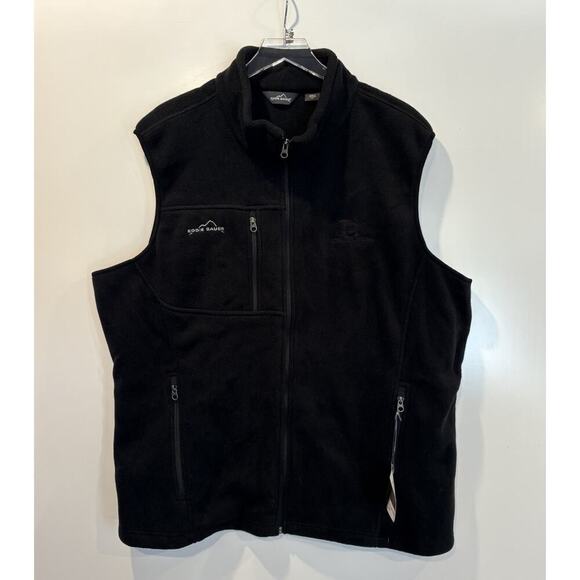NWT Eddie Bauer Black Fleece Vest Mens Size 3XL - Picture 1 of 8